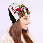 King Of Hearts Playing Card Print Beanie
