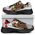 King Of Hearts Playing Card Print Black Chunky Shoes