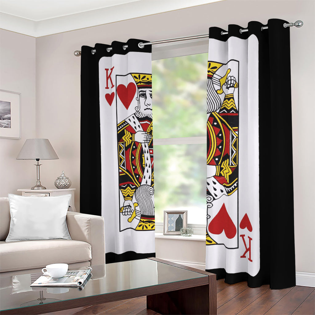 King Of Hearts Playing Card Print Blackout Grommet Curtains