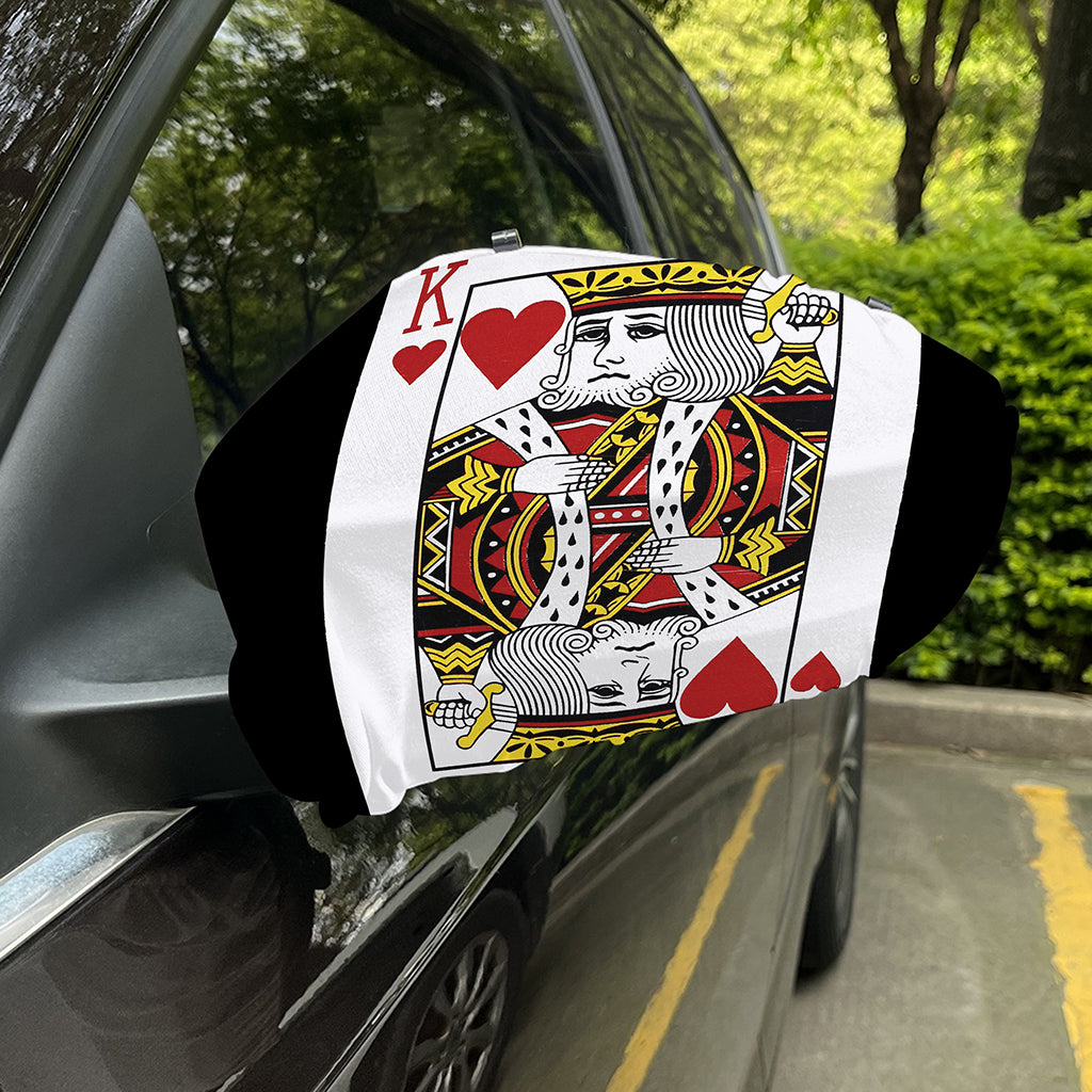 King Of Hearts Playing Card Print Car Side Mirror Covers