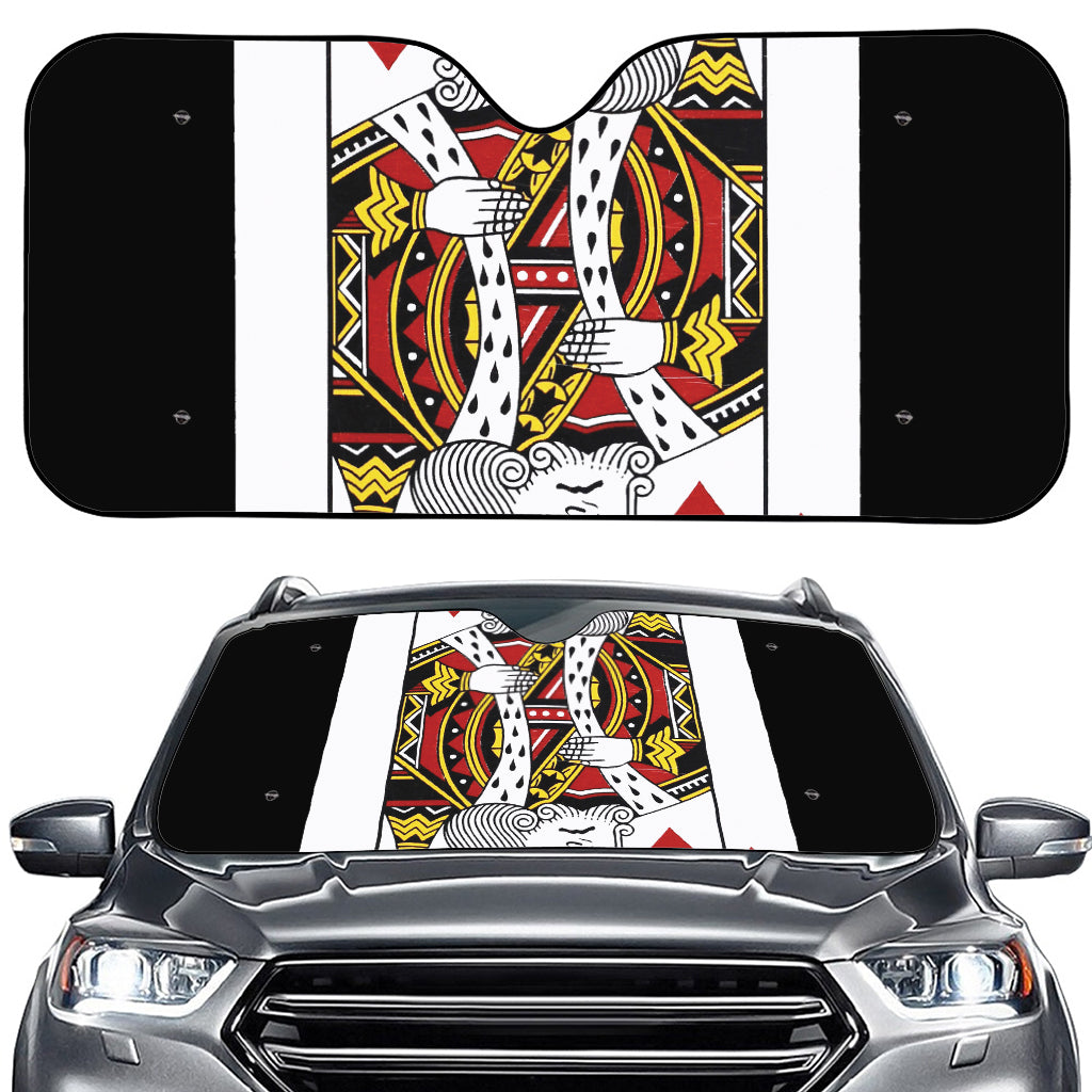 King Of Hearts Playing Card Print Car Windshield Sun Shade