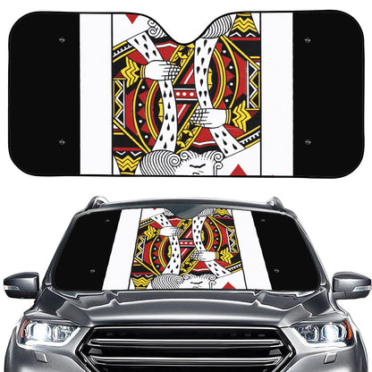King Of Hearts Playing Card Print Car Windshield Sun Shade