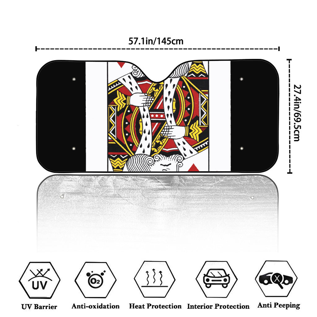 King Of Hearts Playing Card Print Car Windshield Sun Shade