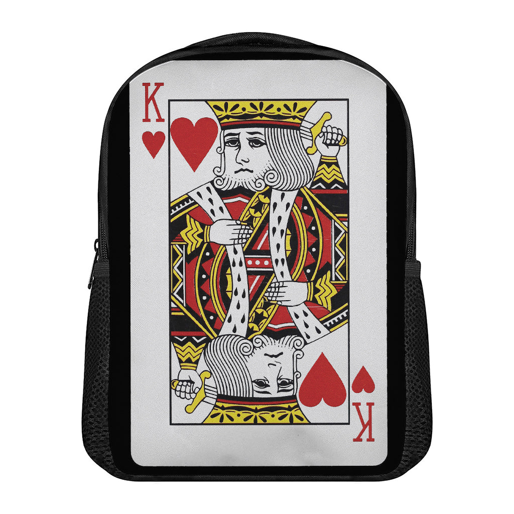 King Of Hearts Playing Card Print Casual Backpack