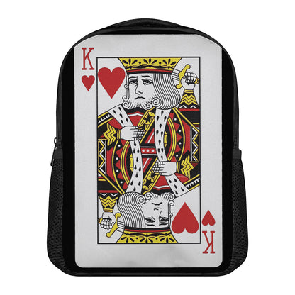 King Of Hearts Playing Card Print Casual Backpack