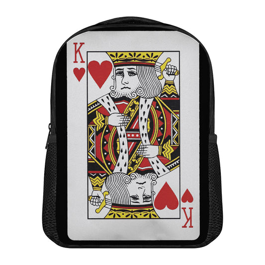 King Of Hearts Playing Card Print Casual Backpack