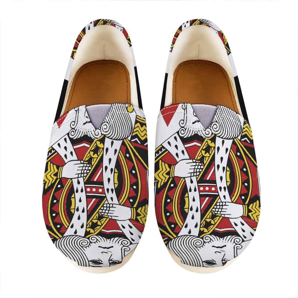 King Of Hearts Playing Card Print Casual Shoes