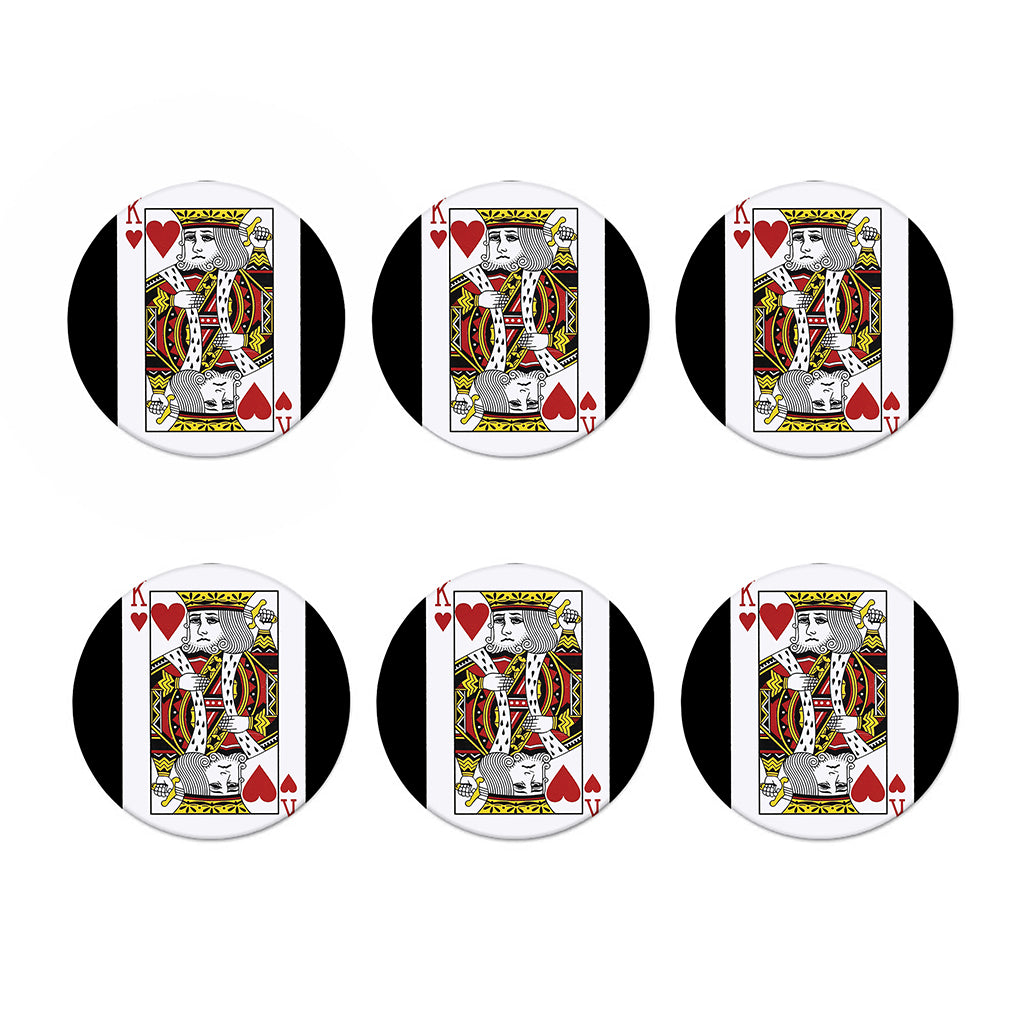 King Of Hearts Playing Card Print Coaster Set