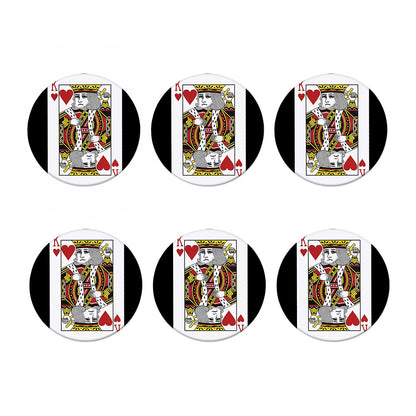 King Of Hearts Playing Card Print Coaster Set