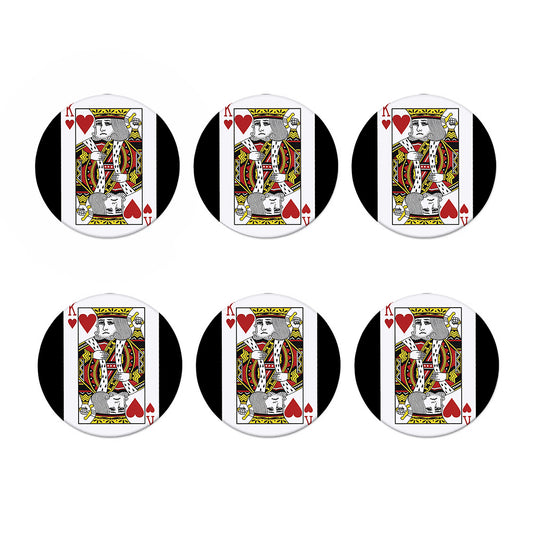 King Of Hearts Playing Card Print Coaster Set