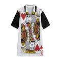 King Of Hearts Playing Card Print Cotton Hawaiian Shirt