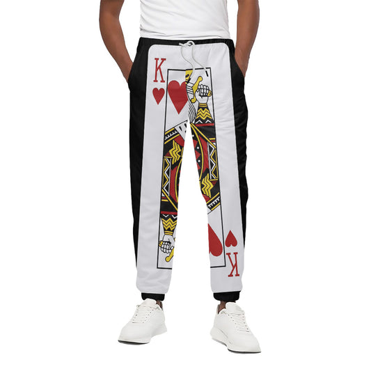 King Of Hearts Playing Card Print Cotton Pants