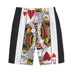 King Of Hearts Playing Card Print Cotton Shorts
