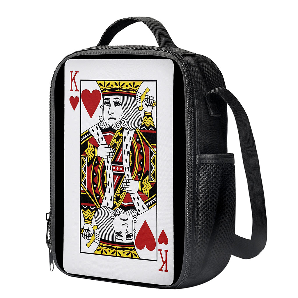King Of Hearts Playing Card Print Crossbody Lunch Bag