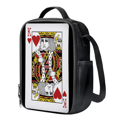 King Of Hearts Playing Card Print Crossbody Lunch Bag