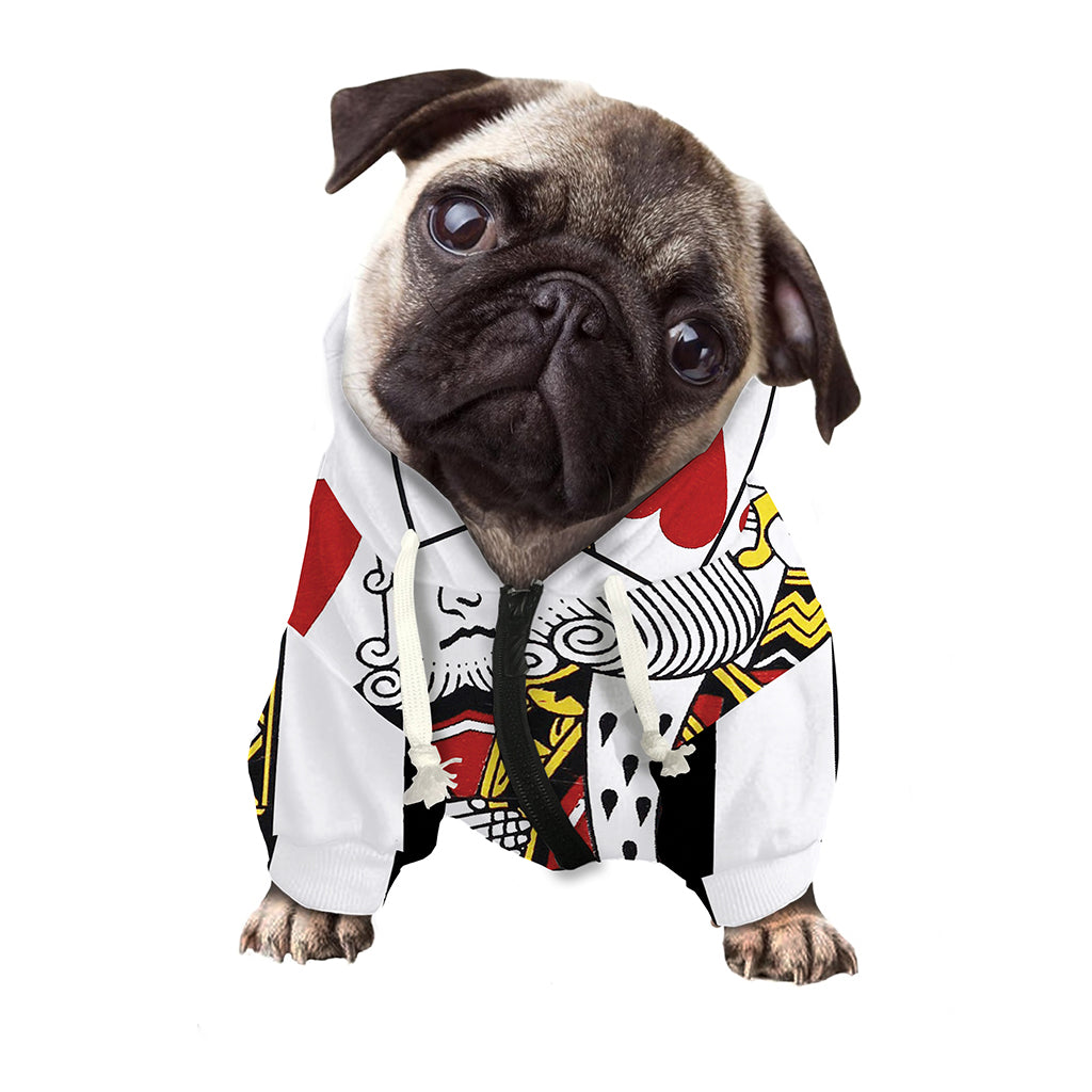 King Of Hearts Playing Card Print Dog Zip Up Hoodie