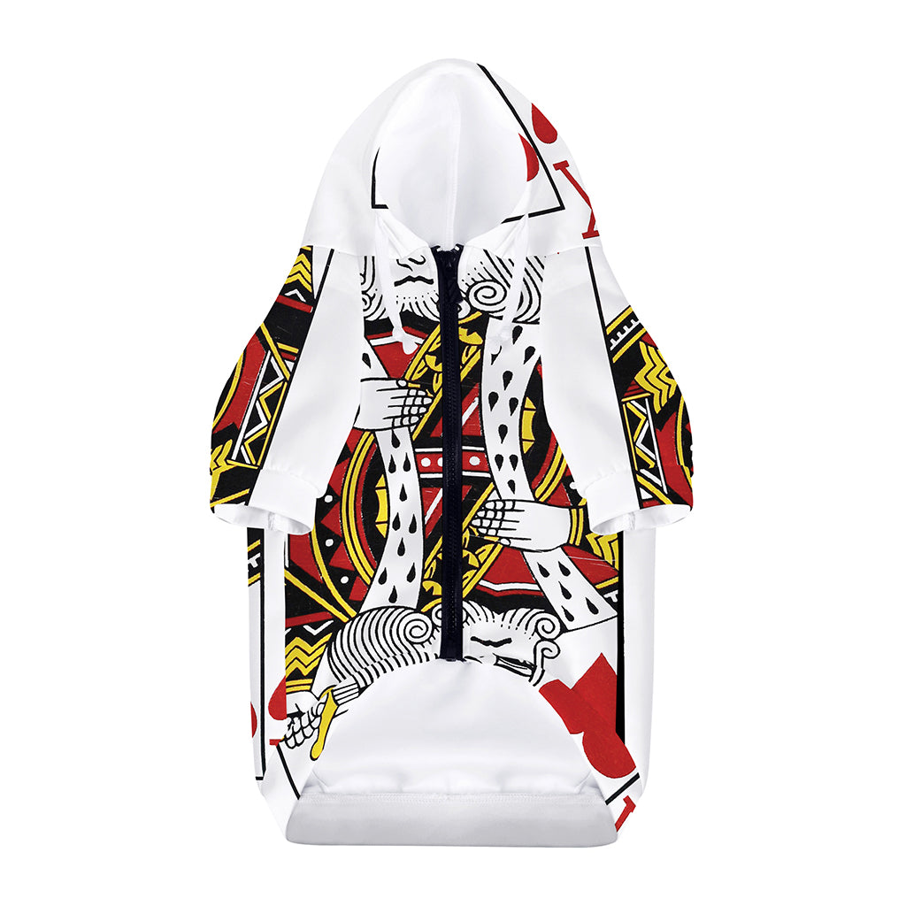 King Of Hearts Playing Card Print Dog Zip Up Hoodie