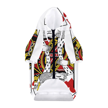 King Of Hearts Playing Card Print Dog Zip Up Hoodie