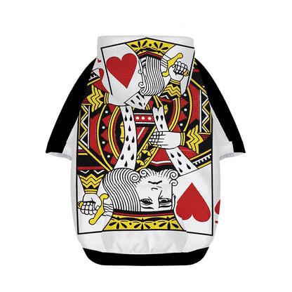 King Of Hearts Playing Card Print Dog Zip Up Hoodie