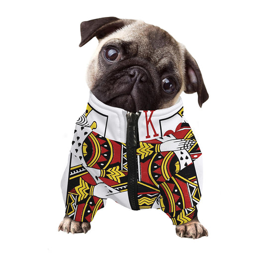 King Of Hearts Playing Card Print Dog Zip Up Jacket