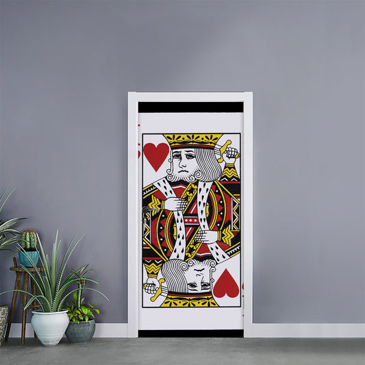 King Of Hearts Playing Card Print Door Sticker
