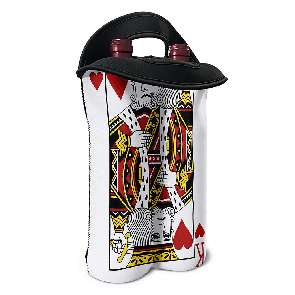 King Of Hearts Playing Card Print Double Neoprene Wine Tote