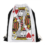 King Of Hearts Playing Card Print Drawstring Bag
