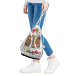King Of Hearts Playing Card Print Drawstring Bag