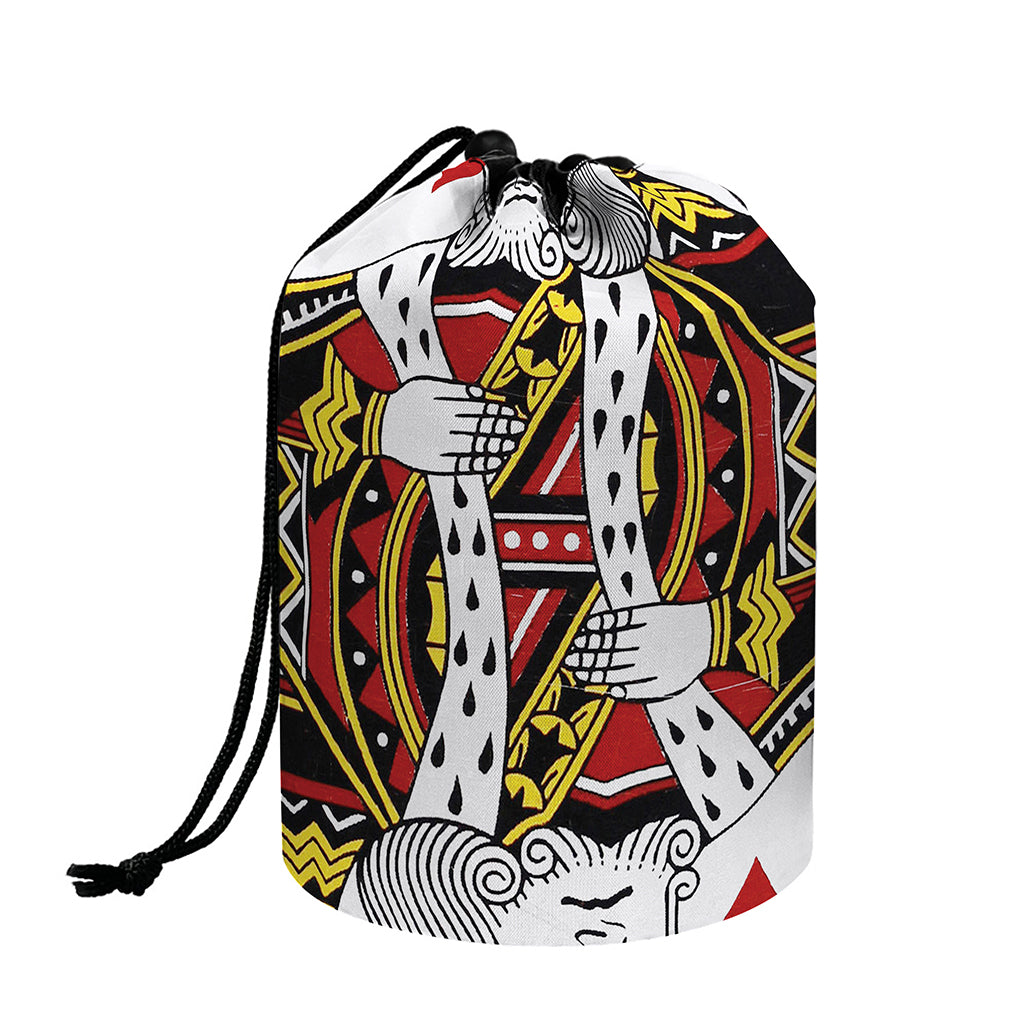 King Of Hearts Playing Card Print Drawstring Makeup Bag