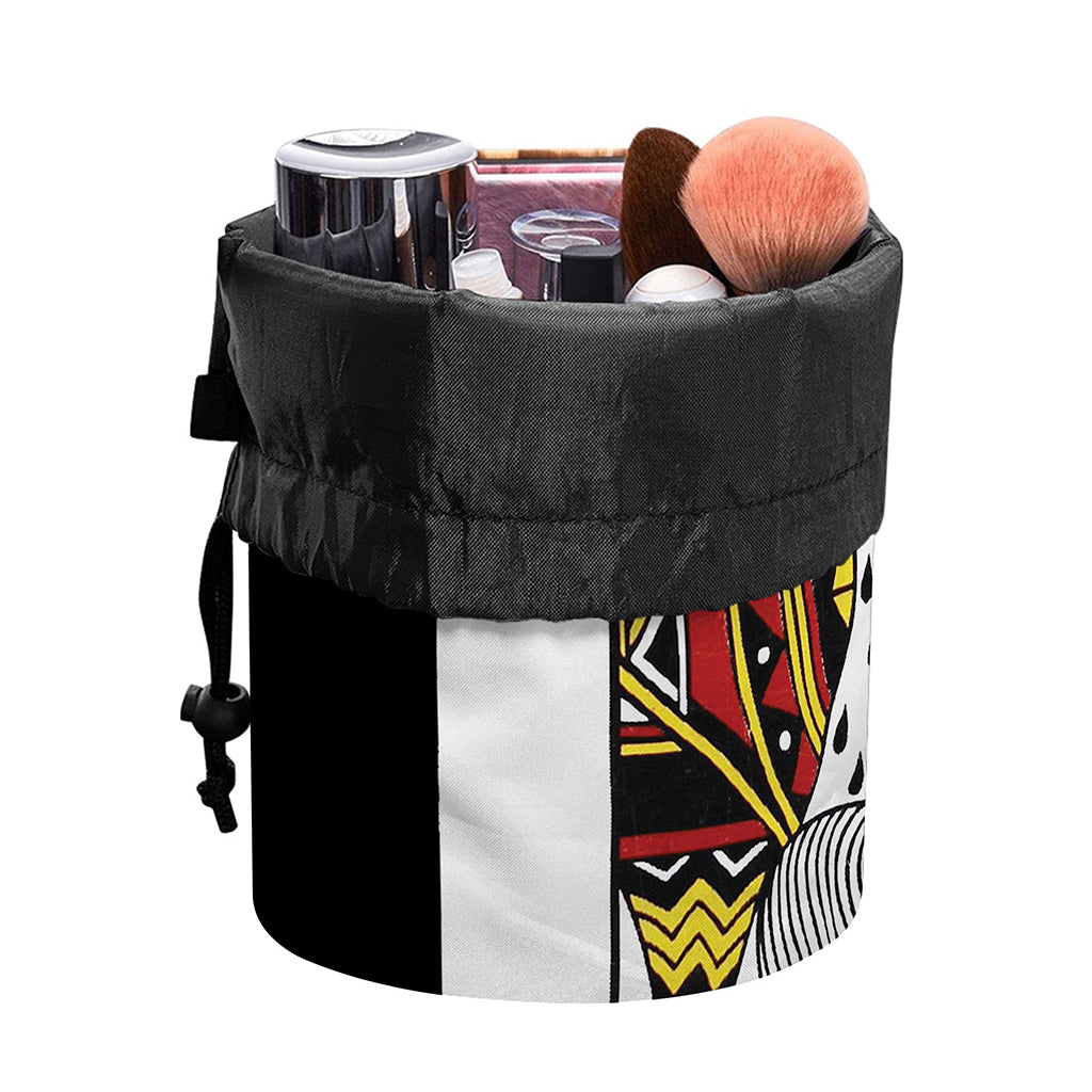 King Of Hearts Playing Card Print Drawstring Makeup Bag