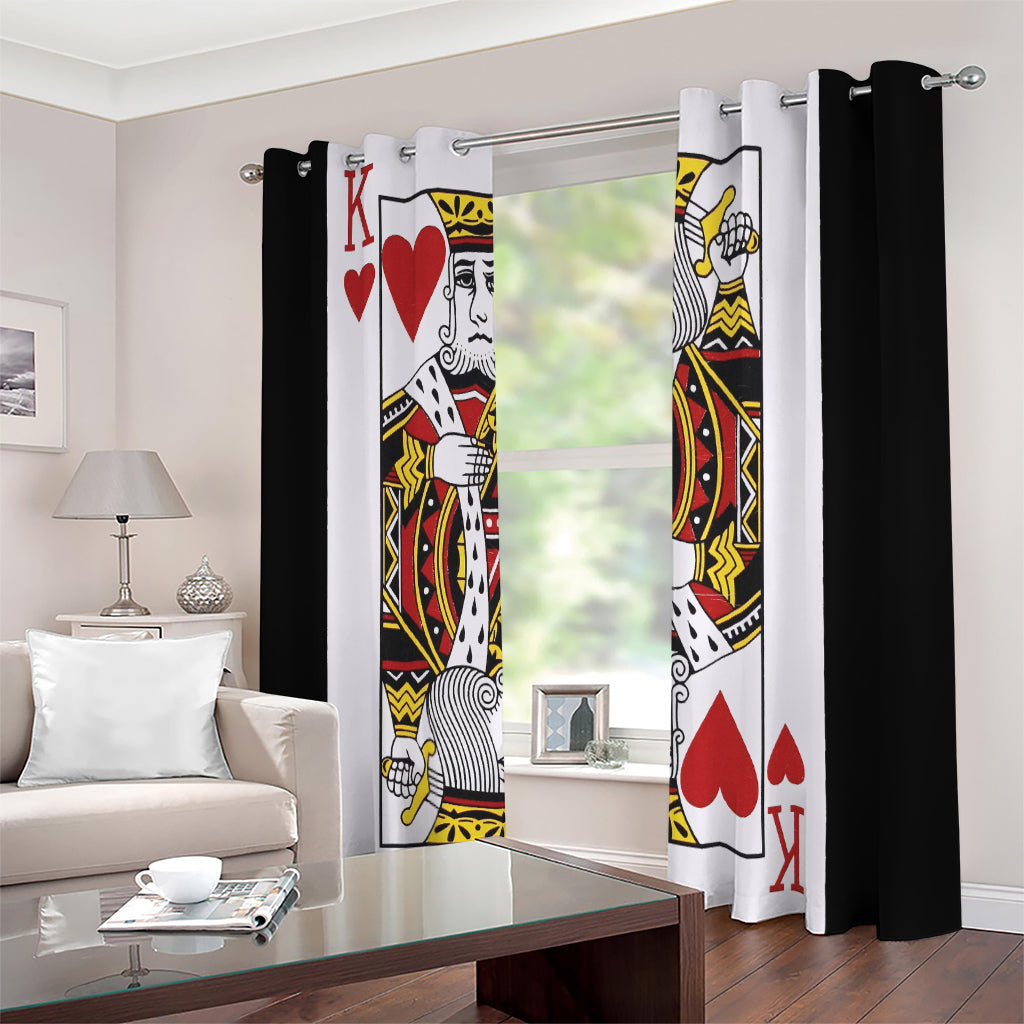 King Of Hearts Playing Card Print Extra Wide Grommet Curtains