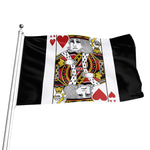 King Of Hearts Playing Card Print Flag