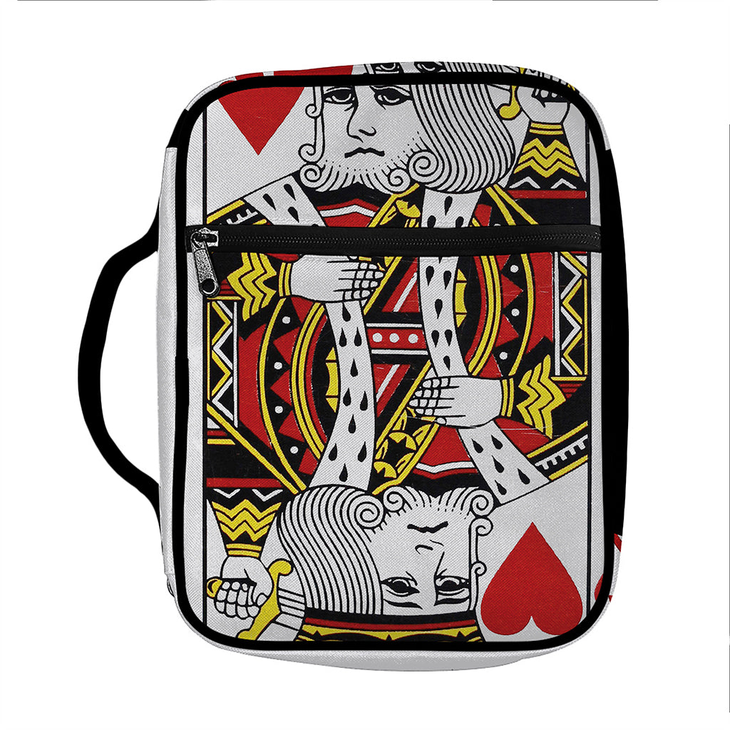 King Of Hearts Playing Card Print Front Pocket Bible Bag