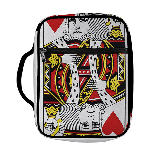 King Of Hearts Playing Card Print Front Pocket Bible Bag