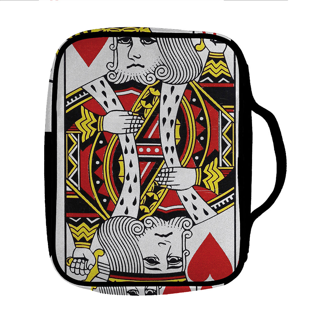 King Of Hearts Playing Card Print Front Pocket Bible Bag