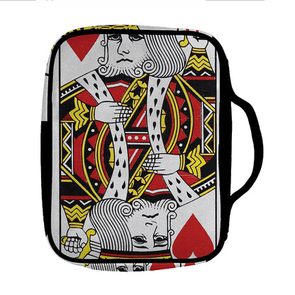 King Of Hearts Playing Card Print Front Pocket Bible Bag