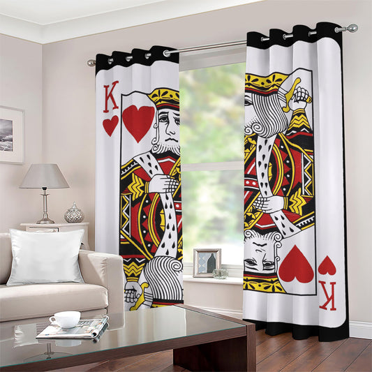King Of Hearts Playing Card Print Grommet Curtains