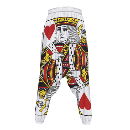 King Of Hearts Playing Card Print Hammer Pants
