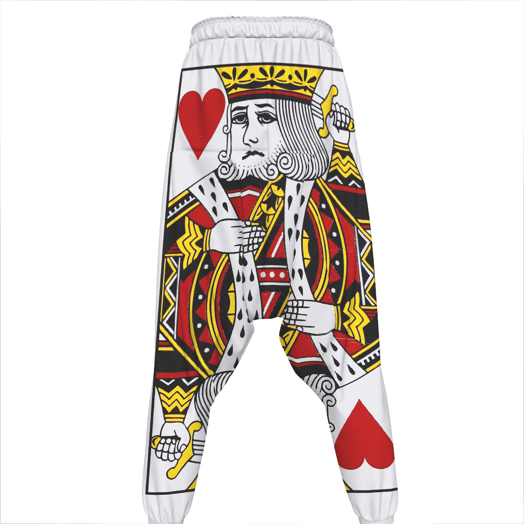 King Of Hearts Playing Card Print Hammer Pants