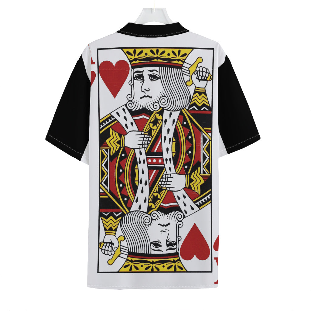 King Of Hearts Playing Card Print Hawaiian Shirt