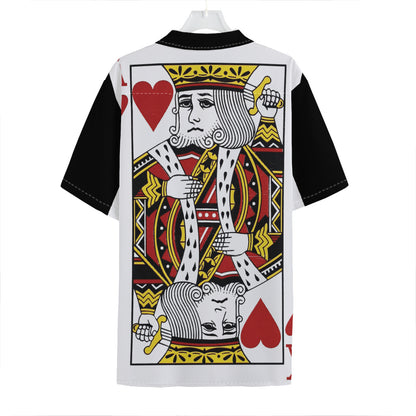King Of Hearts Playing Card Print Hawaiian Shirt