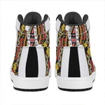 King Of Hearts Playing Card Print High Top Leather Sneakers