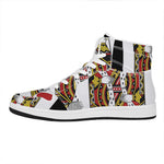 King Of Hearts Playing Card Print High Top Leather Sneakers