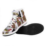 King Of Hearts Playing Card Print High Top Leather Sneakers