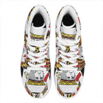 King Of Hearts Playing Card Print High Top Leather Sneakers