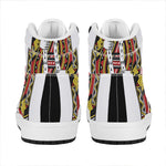 King Of Hearts Playing Card Print High Top Leather Sneakers
