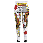 King Of Hearts Playing Card Print High-Waisted Pocket Leggings