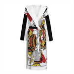 King Of Hearts Playing Card Print Hooded Bathrobe