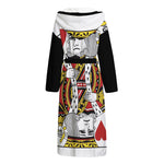King Of Hearts Playing Card Print Hooded Bathrobe