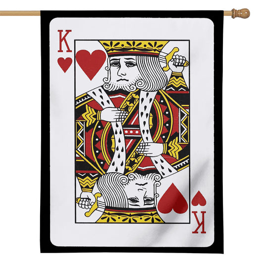 King Of Hearts Playing Card Print House Flag